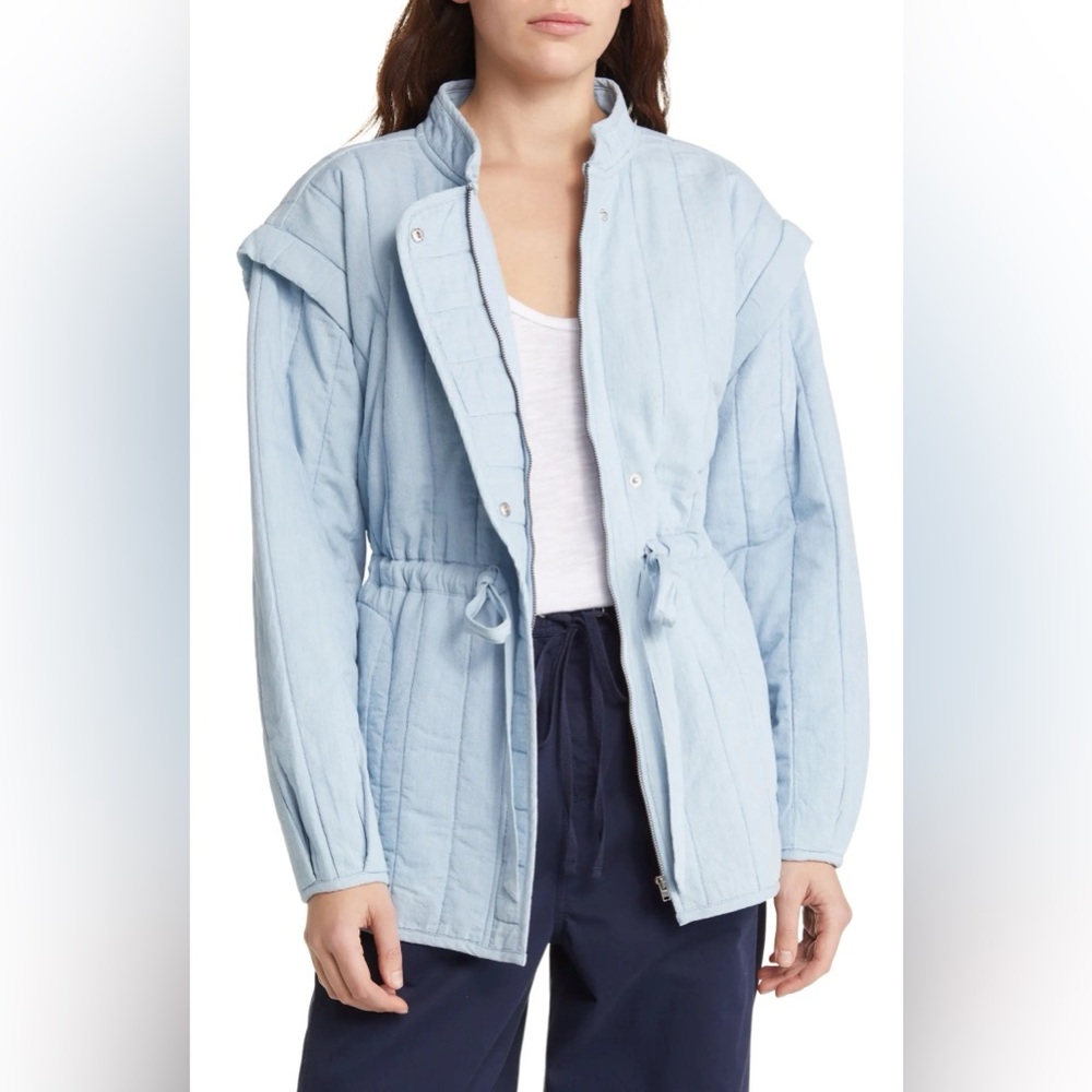 Treasure & Bond Quilted Chambray Utility Jacket Size S